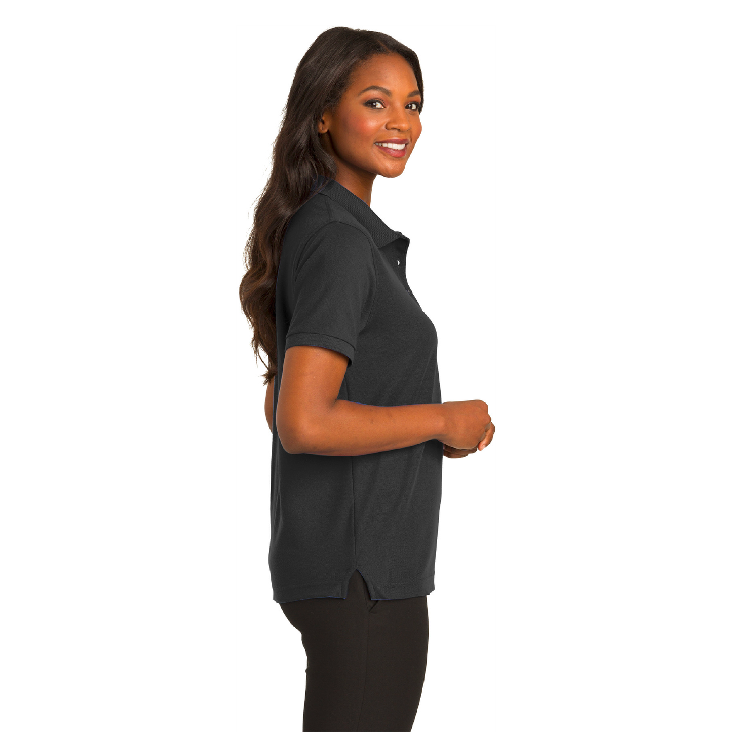 Port Authority® Ladies Silk Touch™ Black Polo