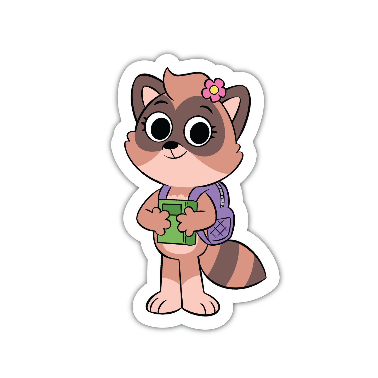 Rosy the Raccoon Die Cut Sticker