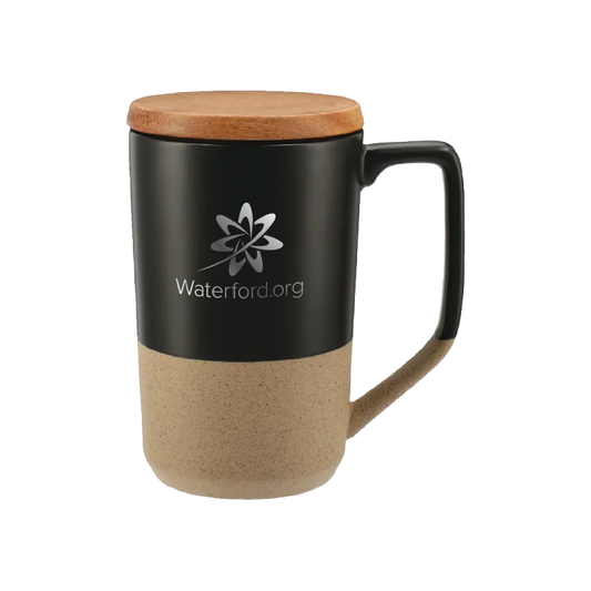 Tahoe Tea & Coffee Ceramic Mug with Wood Lid 16oz